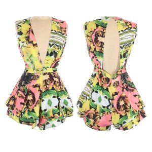 ❤️Sexy Floral Tropical V-Neck Romper Elegant Summer Sleeveless Playsuit Jumpsuit